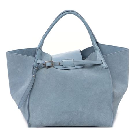 celine bag blue suede|CELINE Suede Supple Grained Calfskin Medium Big Bag .